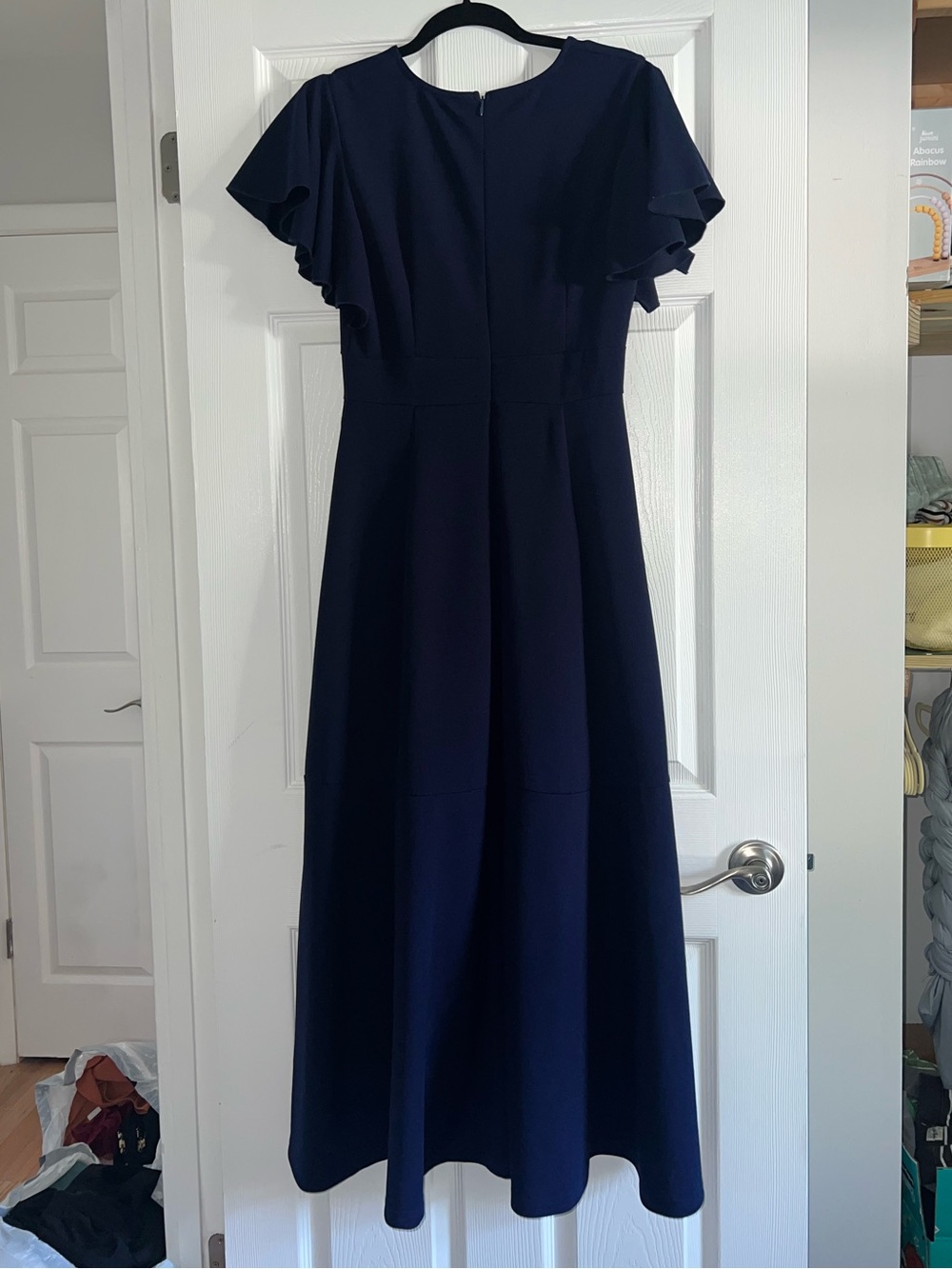Formal Navy Ruffle Dress - Picture 2 of 4